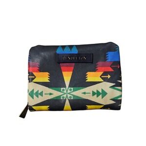 Pendleton Southwestern Aztec Wallet 4 Pocket Zipper Card Holder 5"x3.75" Mini